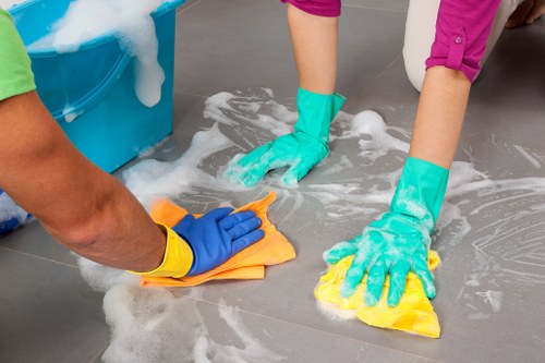 Cleaning dust and residue after renovation work in South Kensington