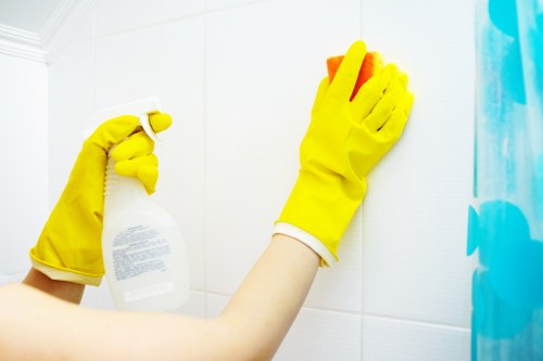 Local cleaner preparing a guest-ready flat in Southkensington